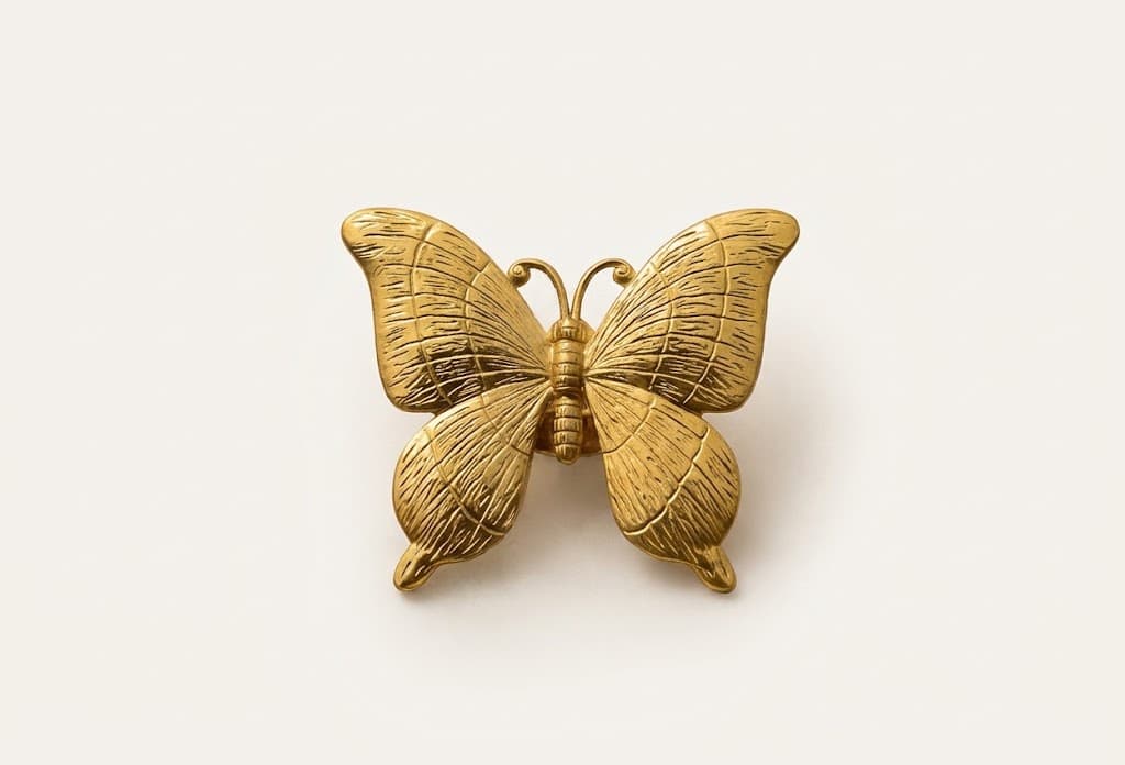 Golden Brass Brass Knob / Antique Knob Brass Knob / Antique Knob / Butter fly Knob