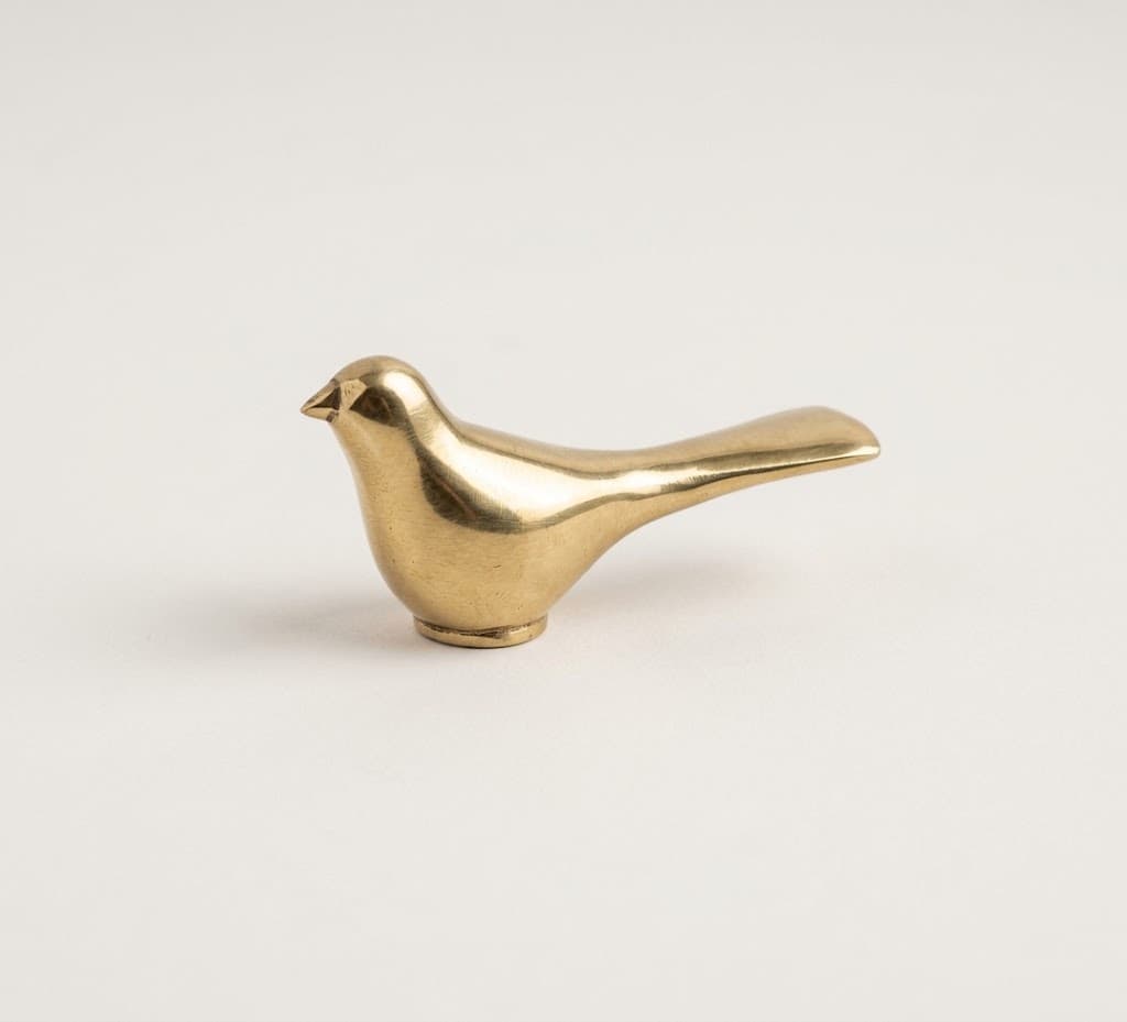 Golden Brass Brass Knob / Antique Knob Brass Knob / Antique Knob / Sparrow Knob / Bird Knob