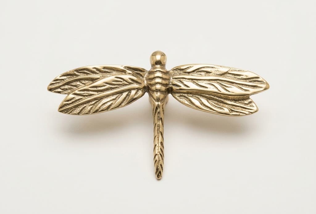 Golden Brass Brass Knob / Antique Knob Antique Knob / Brass Knob / Dragon Fly Knob