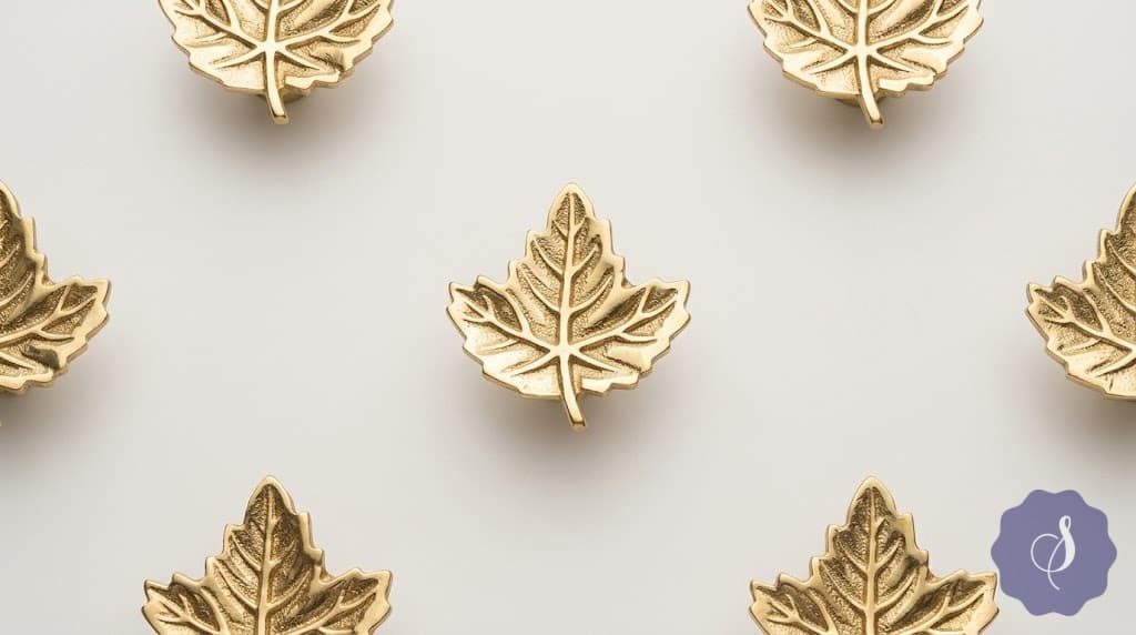 Golden Brass Brass Knob / Antique Knob Antique Knob / Brass Knob / Leaf Knob