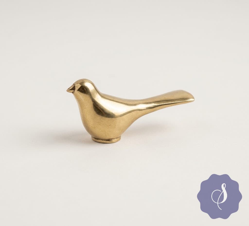 Golden Brass Brass Knob / Antique Knob Brass Knob / Antique Knob / Sparrow Knob / Bird Knob