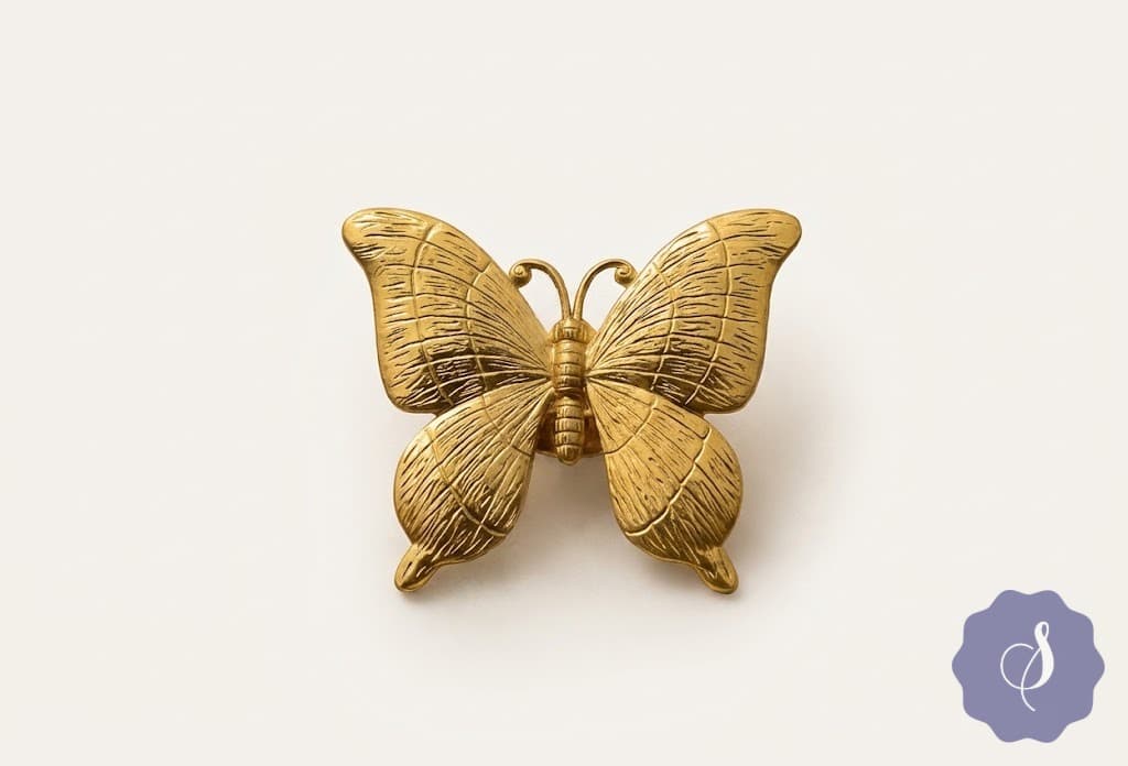 Golden Brass Brass Knob / Antique Knob Brass Knob / Antique Knob / Butter fly Knob